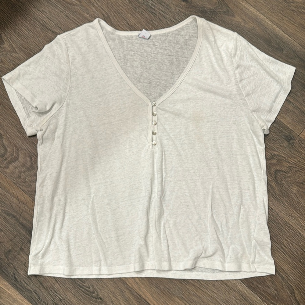 White Henley tee
